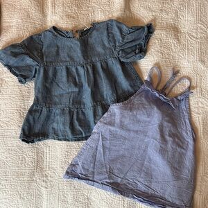 Crewcuts Denim and Lavender Tops Girls Size 6